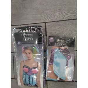Storybook Mad Hatter Corset and Boyshorts Costume Set Adult M L